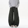 American Retro Denim Wide-leg Multi-pocket Overalls Men's and Women's Straight Loose Niche Design Casual Scimitar Pants