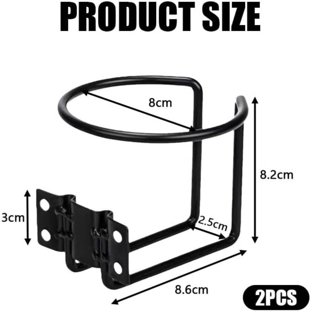 

2PCS Metal Wall Mount Cup Holder Anti Tipping Drink Cup Ring Holder for Boat RV Truck Car Marine Home Automotive Accessories