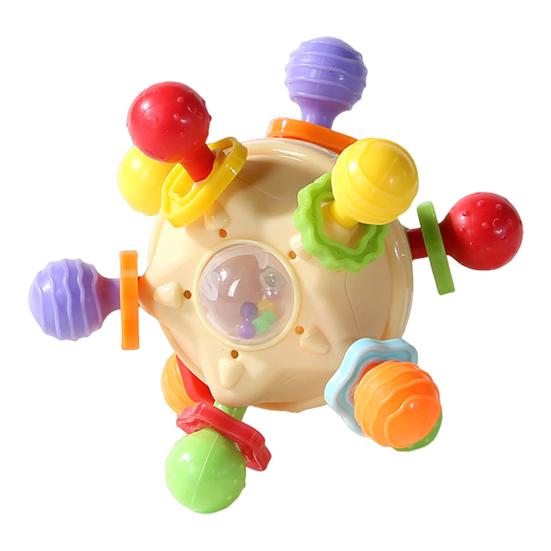 Baby Teething Toy Soft Silicone Rocker Teeth Soother Tooth Ball Shape BPA-Free Infant Chew Toy for Hand-Eye Coordination