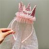 Kids' Princess Lace Crown Veil Party Hat - Fairy Birthday Photo Prop