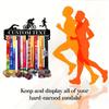 Vintage Custom Metal Medal Rack, Personalized Triathlon Trophy Display, Rustic Wall Decor & Nameplate with Hooks