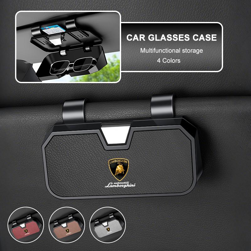 New Car Sun Visor Glasses Clip Pressing Switch Eyeglasses Holder Auto Headrest For Lamborghini Urus Huracan Aventador Premium