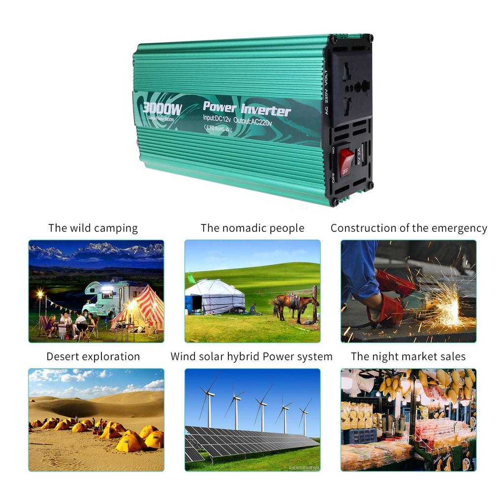 DC12VToAC220V Modified Sine Wave Inverter Voltage Transformer Power Converter Solar Adapter Universal Car Inverter 3000W