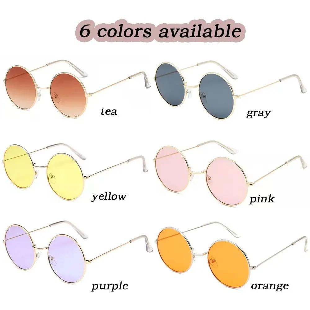 Travel Accessories Sun-Protective Round Sunglasses Punk Outdoor Driving Glasses Metal Frame Fishing Sunglasses For Women Man