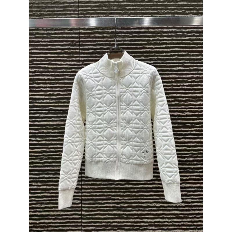 D Family 2025 A/W Diamond Embroidery Zipper Knit Cardigan - Age-Reducing Casual Outerwear