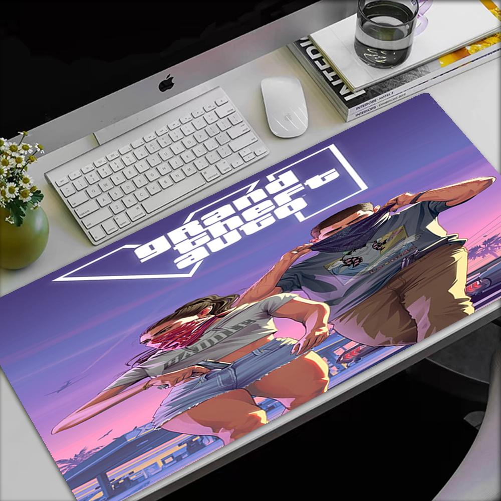 Podložka pod myš s tematikou GTA 6, Protišmyková gumová základňa, Multifunkčná kancelárska a domáca dekorácia, Perfektná na personalizáciu pracovného priestoru.
