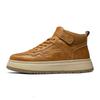 Spring Wheat Leather Men's Shoes Trendy Versatile Sports and Leisure Shoes Genuine Leather Board Shoes Retro Tooling Medium Help Martin Boots