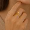 925 Sterling Silver Gold Vermeil Heart Lifeline Women Ring