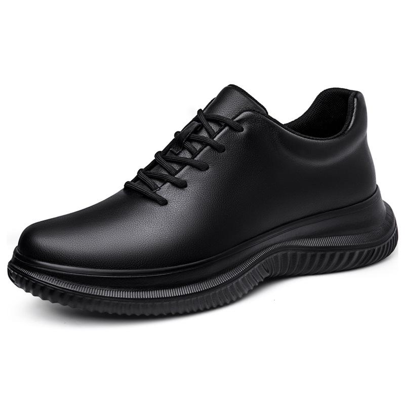 Men s 7cm Height Boost Sports Shoes: Leather, Breathable, Shock-Absorbing, Casual & Versatile 37