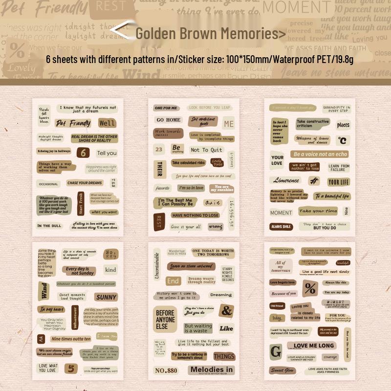 Innisfree Retro Journal Heartfelt Words PET Sticker Pack - Waterproof DIY Letters