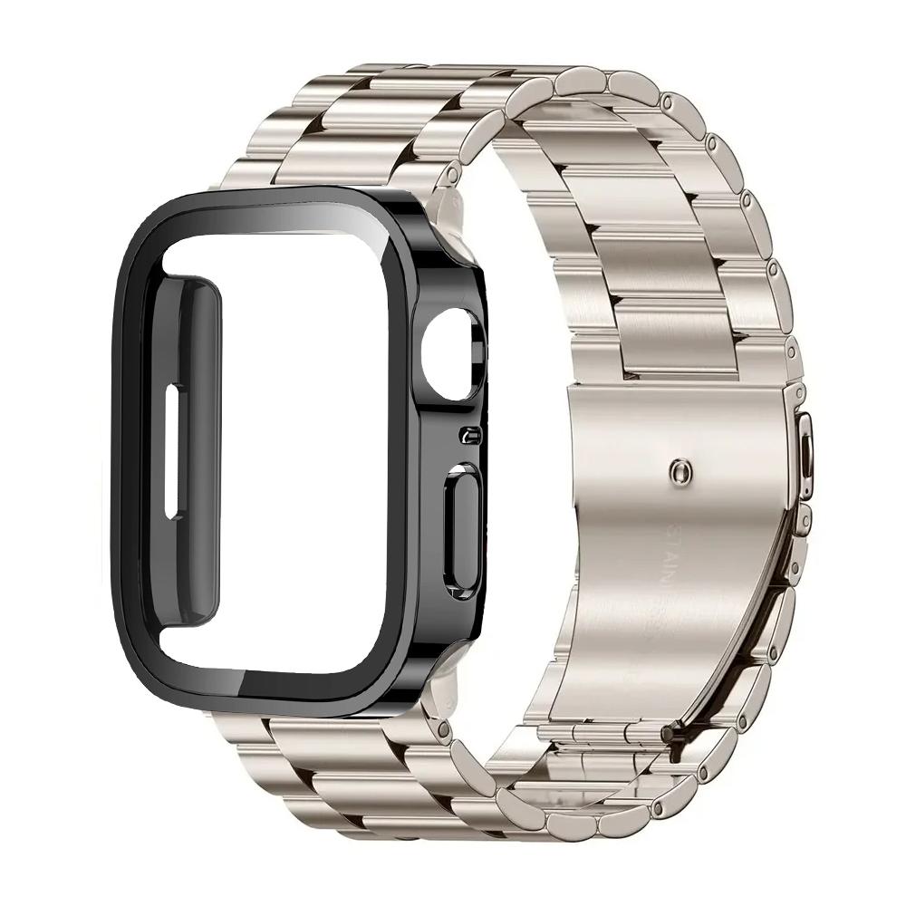 Λουράκι+Κάσα από Ανοξείδωτο Ατσάλι Για Apple Watch Ultra 3 49mm Λουράκι 40mm 44mm 45mm 41mm Βραχιόλι correas iwatch Series 6/7/8/9