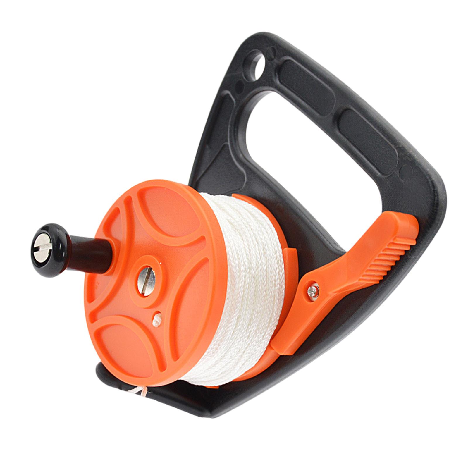

Scuba Diving Reel with Thumb Stopper and 150ft High Visibility Line Scuba Ratchet Dive Reel Finger Spool Easy to Use помаранчевий