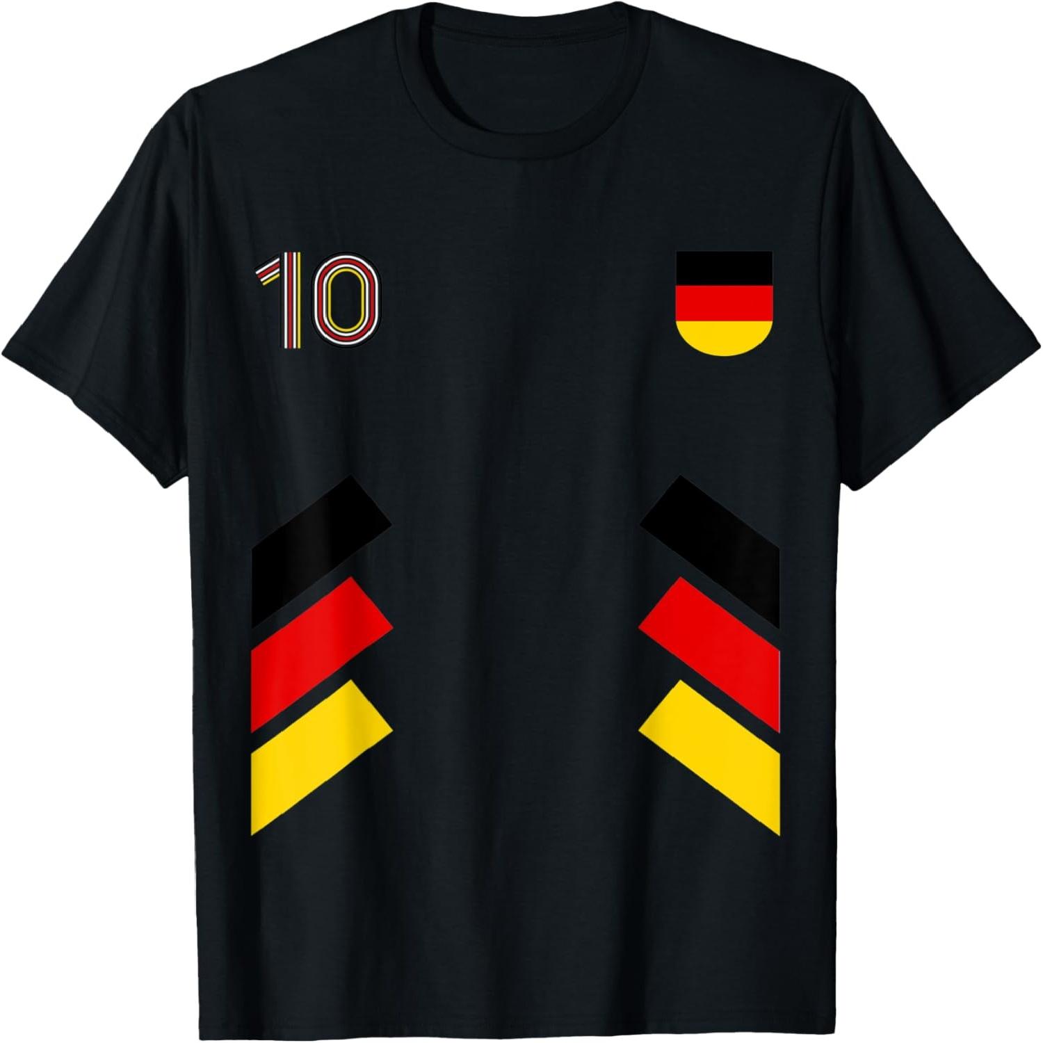 Ретро10 Футбол Германии Футбол Германии Флаг Германии Футболка S разноцветный