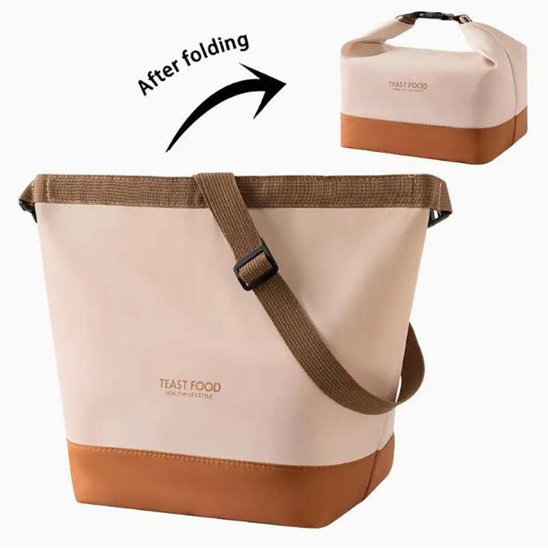 Izolowana torba na lunch z paskiem na ramię, szczelna torba typu tote i crossbody, pojemnik na jedzenie do pracy, szkoły