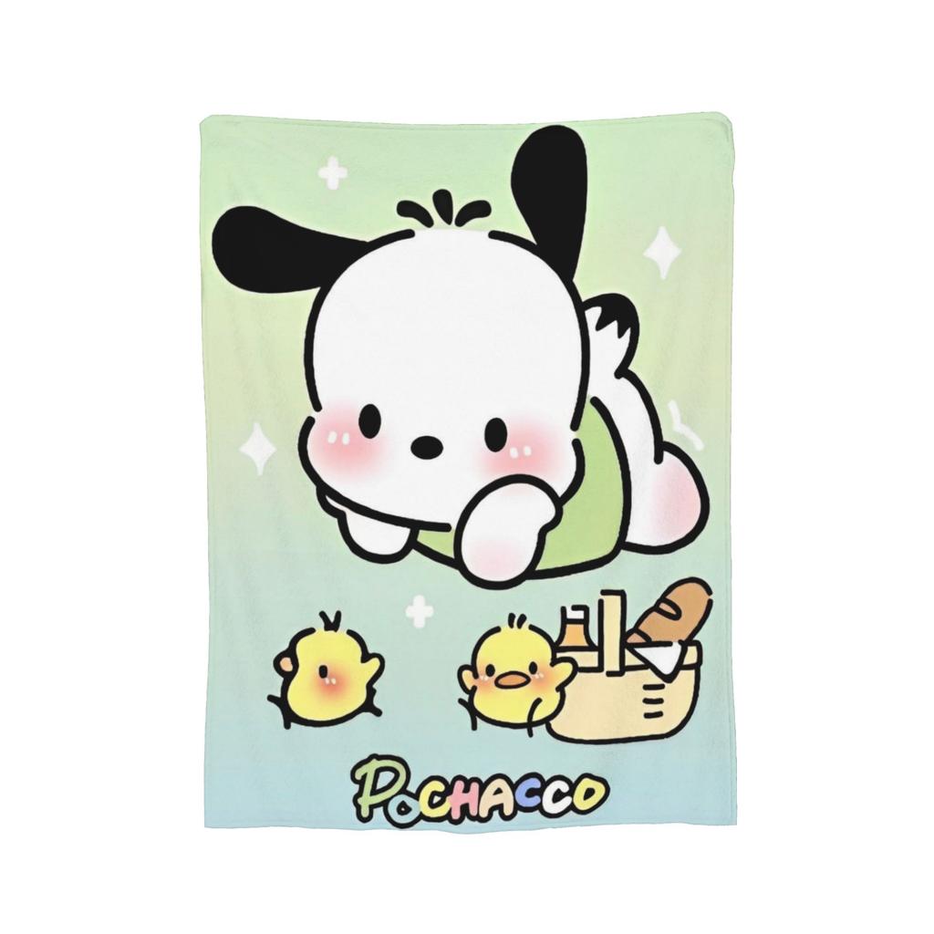 Pochacco Cute Blue Flannel Blanket Cartoon Dog Awesome Throw Blanket for Bed Sofa Couch 125*100cm Bedspreads,