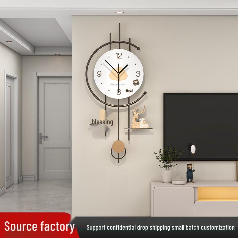 High-End Creative Living Room Wall Clock: Elegant Design for Home Decor