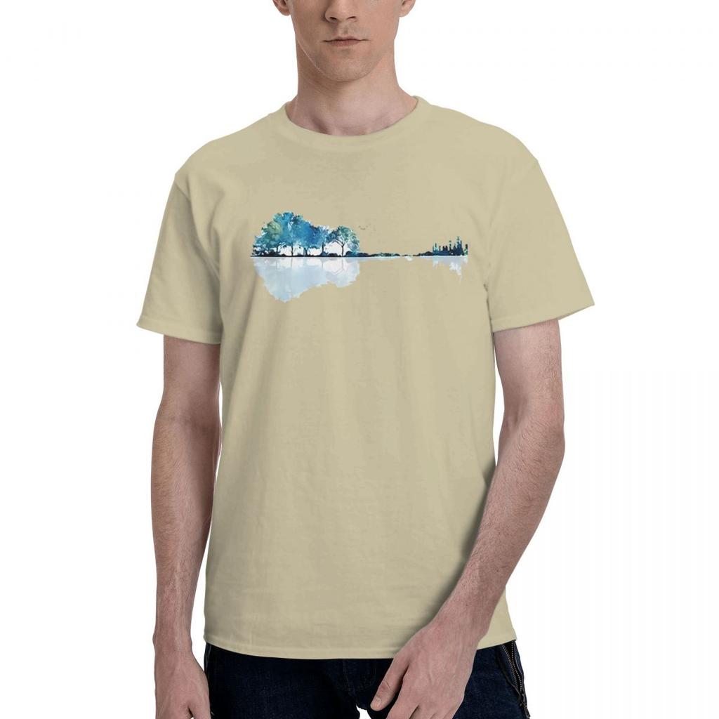 Fun Nature Guitar Watercolor Blues 100 Cotton Casual Breathable Confortable Totoro Funny TShirt For Men Funny Gift