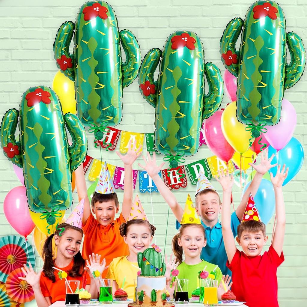 4/6-piece Cactus Balloon Hawaii/Mexico Carnival Party Decoration Flower Plants Cactus Birthday Party Decoration Supplies