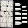 False Nail Tips for Nail Art Full & Half Cover Acrylic Fake Nails with Case, Square Shaped Nail Extensions for Diy Nail Art & Salons | French-500pcs