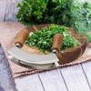 Stainless Steel & Acacia Wood Double-Sided Cutting Board Set with Knives for Vegetables, Herbs, and Fruits