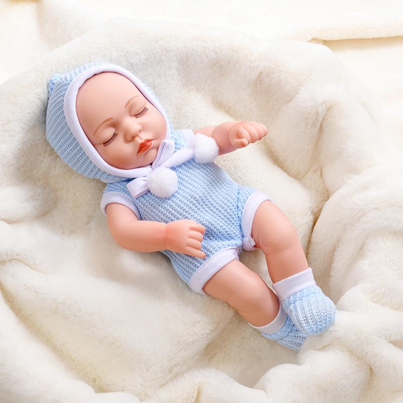 Mini 11-inch Reborn Doll with Closed Eyes, Simulation Baby Doll for Little Girls, Early Education Sleeping Doll