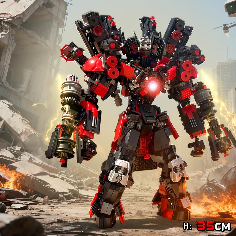 Skibidii Toiletten Riesen TV-Mann Bausteine SpeakerMan Kameramann Actionfiguren Mecha Steine Spielzeugmodell für Kinder Weihnachtsgeschenke