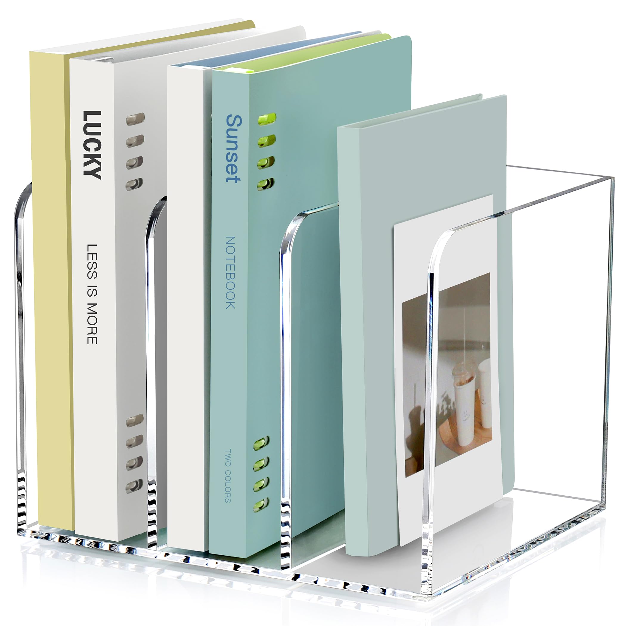 

SANRUI File Box Desk Book Desktop Vertical Desktop Document Office Clear Shelf, 3-Tier Stand, Acrylic, Shelf, Compartment, Storage, Supplies,