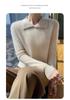 2024 Women's Solid Color Wool Knit Sweater - Autumn/Winter, Round Neck, Soft, Simple, Stylish Lapel Knitwear