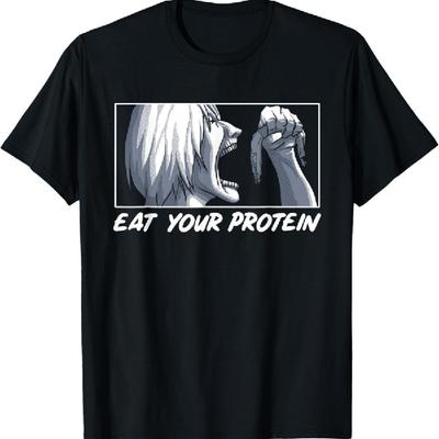 Eat Your Protein Anime Gym Manga Bodybuilding Fitness Anime T-Shirt
