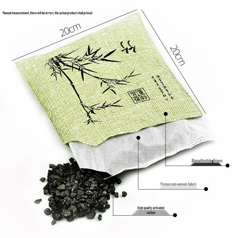 Bamboo Charcoal Bag for Odor and Formaldehyde Removal - Household Deodorizer and Activated Carbon Freshener.