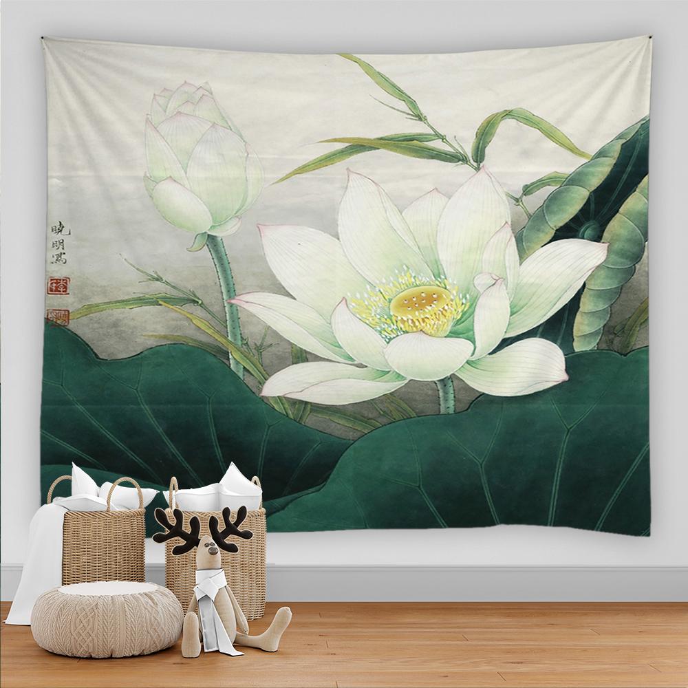 Flower Painting Plant Tapestry Wall Chart Hippie Boho Tapestry Colorful Psychedelic Boho Home Room Decoration