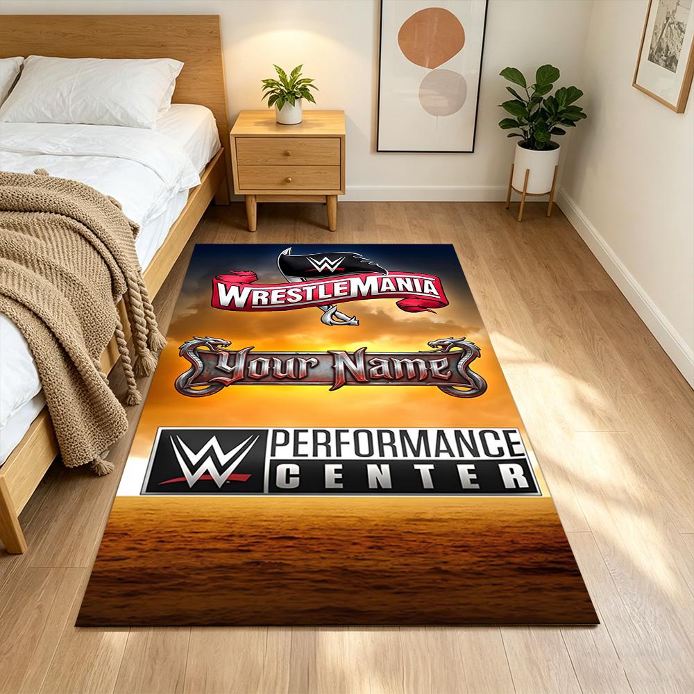 Wrestlemania Personalisierter Namens Teppich Perfekt für Arbeitszimmer Balkon Wohnheim Dekorieren Sie Zimmer Rutschfester Teppich Dekorieren Sie Büros