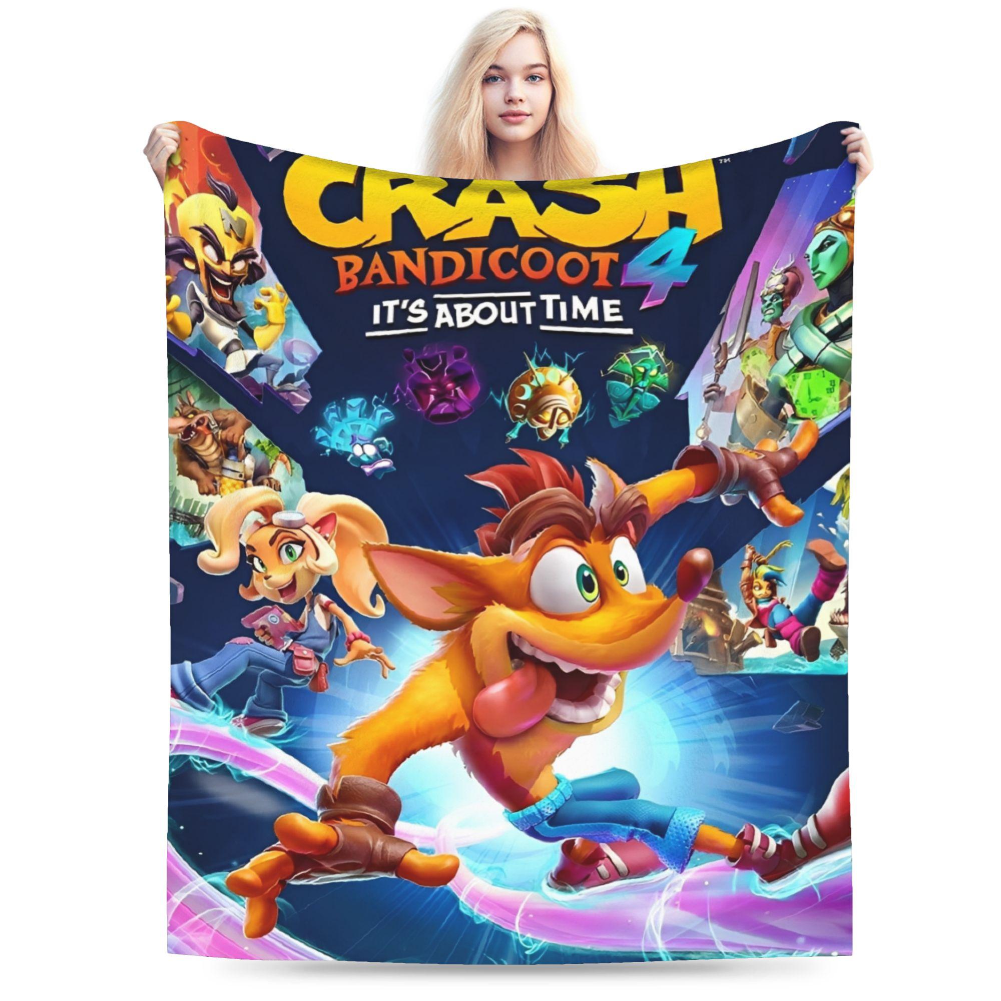 Новые мультяшные одеяла Crash Bandicoot, мягкий флис, для видеоигр, расслабляющие пледы, можно стирать в машине 80x120cm(31x47inch)