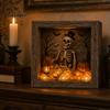 Handmade Halloween Room Decorations DIY Shadow Box Night Light Kit, 8.5 Inch Wooden Frame LED Craft Set with Fall Home Decor Projects Luminous Stones