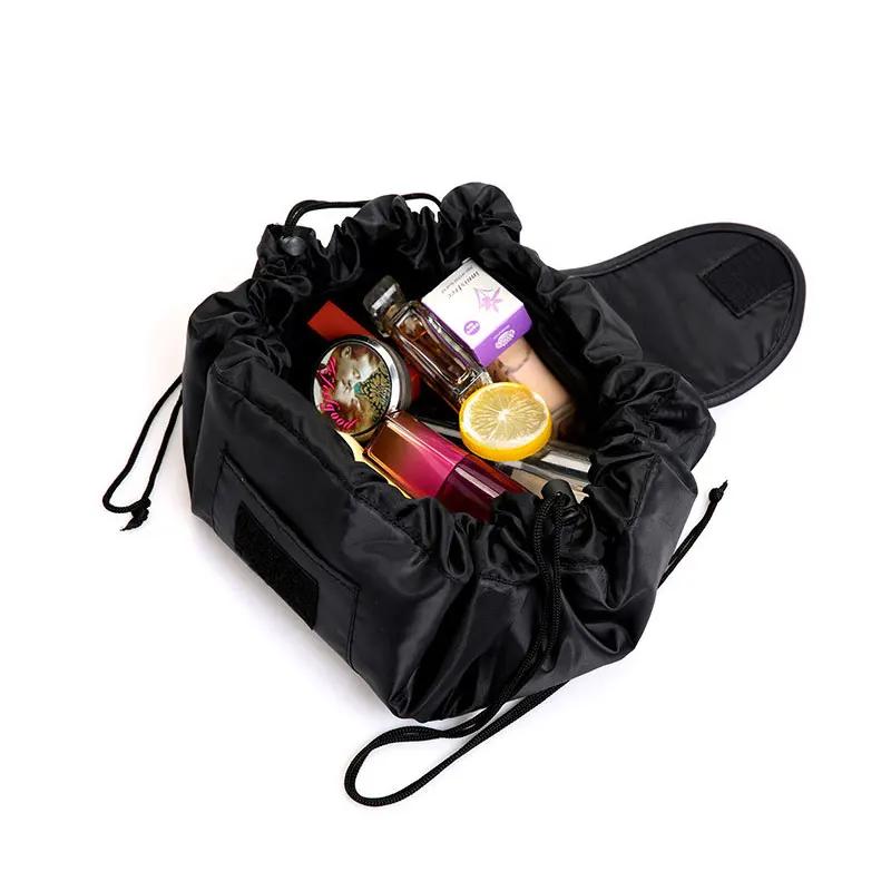 2024 Women Drawstring Cosmetic Bag Organizer Travel Toiletry Storage Shoulder MakeUp Pouch Large Capacity Beauty Case Waterproof