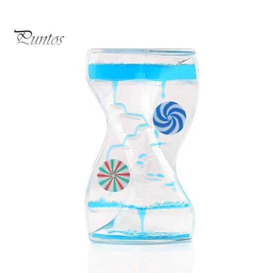 Beruhigendes Blasen-Timer-Spielzeug Flüssige Bewegungsblase Drehende Räder Stressabbau Buntes Öl-Tropf-Sanduhr Fidget Zuhause Büro Schreibtischdekoration Kinder
