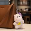 Stuffed Animal Hippos Plush Keychain PP Cotton Purple Hippos Plush Toy  Backpack Decoration