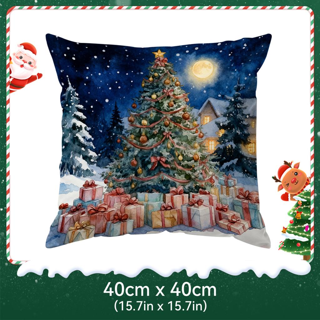 Santa Claus And Snowman Pillowcase Bedroom Sofa Cushion Cover 100% Polyester Living Room Cushion Pillowcase Home Decor