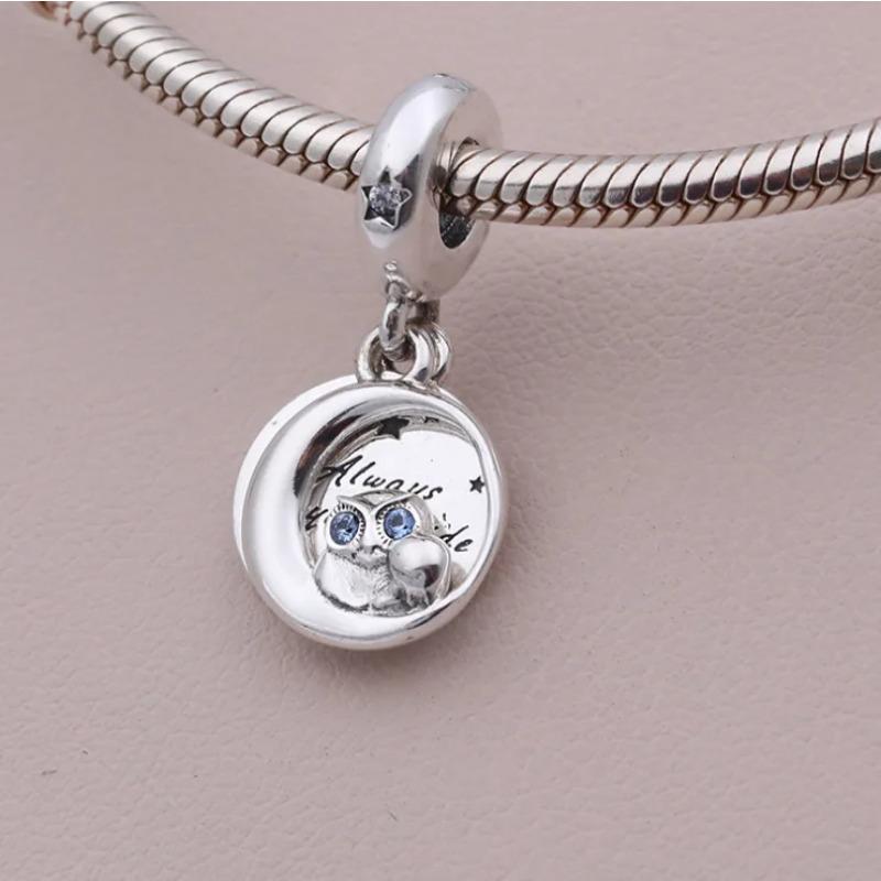 Newest 925 Silver Charm Bracelet Forest Animal Series Jewelry for Women Kangaroo Owl Swan