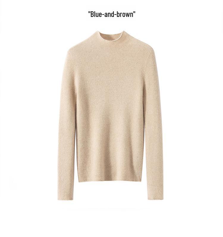 Women's Thick Warm 100% Pure Cashmere Short Slim Fit Half Turtleneck Sweater - Perfect Layering Piece