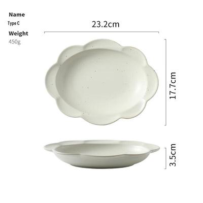 ZISIZ Japanese Style Rough Pottery Flower Plate