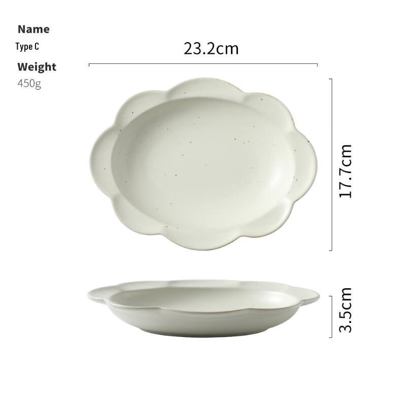 ZISIZ Японский стиль Грубая керамика Цветочная тарелка