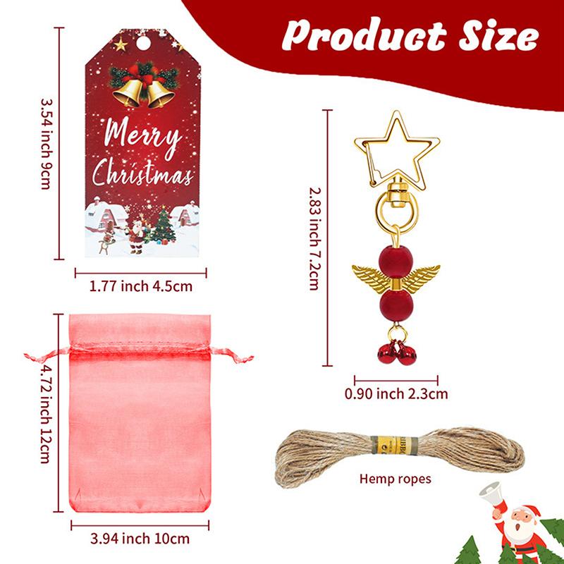 24Pcs Christmas Keychain Bulk Christmas Party Favors Pendant Keyring, Charm Key Chain Craft Accessories For Xmas Supplies