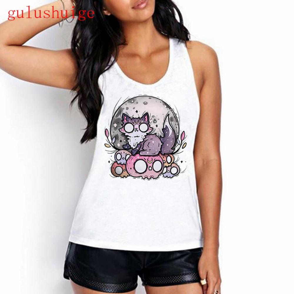 Sweet Girls Tank Top Funny Cat T Shirt Women Vest Women Shirt Ulzzang T-shirt 90s Tshirt Top Tee Female Shirt