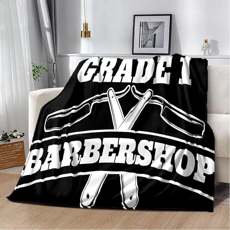 3D Berber Dükkanı Kafatası Vintage Burcu Battaniye, Yumuşak Atmak Battaniye Ev Yatak Odası Yatak Kanepe Piknik Seyahat Ofis Kapak Battaniye Çocuklar