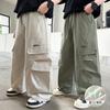 Boys' quick drying work pants 2026 new style, children's mid to large boys' straight leg wide leg casual pants, summer thin version