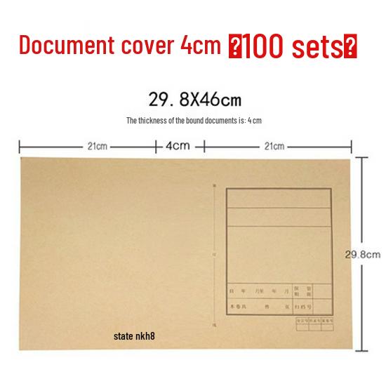 100-Pack A4/A3 Acid-Free Kraft Paper Document Covers for School, Law Firm, Architectural Use
