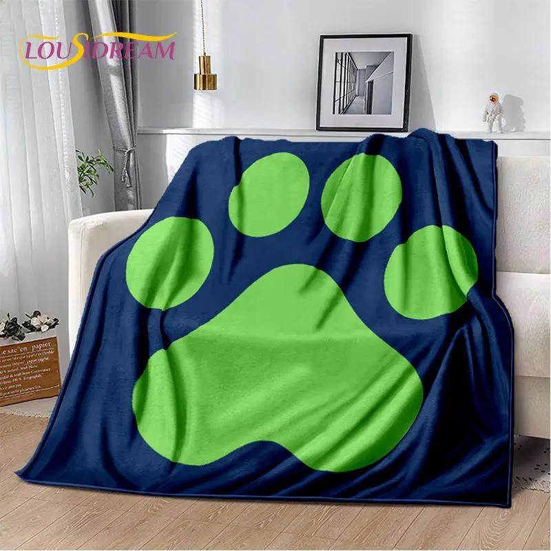 Pets Footprint Sole Series 3D Soft Plush Blanket, cobertor de flanela para sala de estar, quarto, cama, sofá, piquenique, capa para crianças