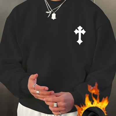 Essential for Travel & Multi-Occasion Use: Men's Crew Neck Hoodie, Durable & Easy-Care