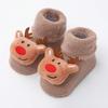 Baby Christmas Socks Santa Claus Snowman Reindeer Plush Knit Socks Non-Slip Crib Shoes for Infant Boys Girls First Xmas Outfits Toddler Gift